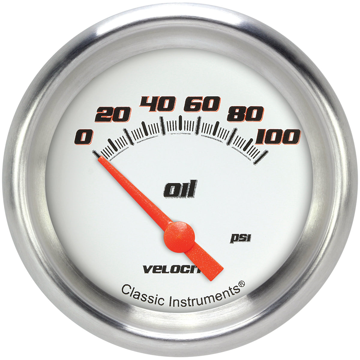 Classic Instruments Velocity White 2-5/8" Oil Pressure Gauge - VS281WAPF