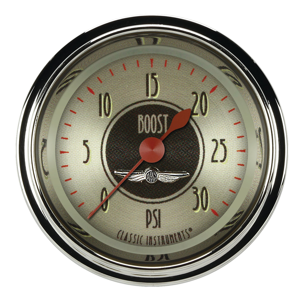 Classic Instruments All American Nickel 2-1/8" Boost Gauge (30 PSI) - AN142SHC