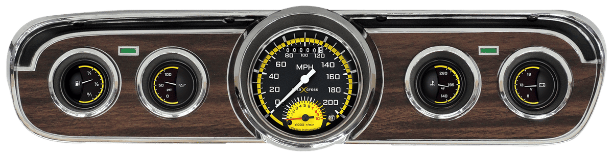 Classic Instruments AutoCross Yellow 1965-66 Mustang Package - MU65AXY35