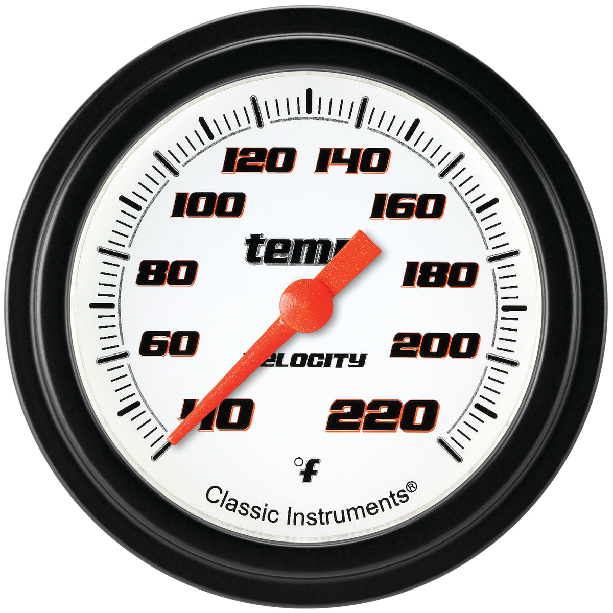 Classic Instruments Velocity White 2-5/8" Stock Eliminator Tempature Gauge - VS329WBLF