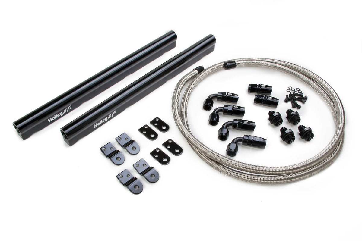 Holley EFI LS Hi-Flow Fuel Rail Kit - Includes Hose & Fittings
Fits LS1, LS2, LS3, LS6 & L99 factory intakes - 534-210