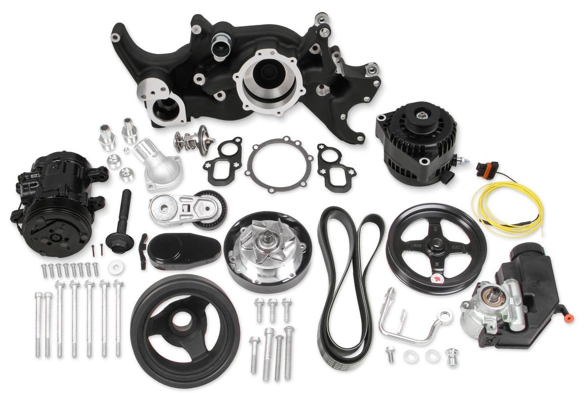 Holley Mid-Mount Complete Accessory Drive System
- Gen V LT Engines - Standard Damper - Black - 20-205BK