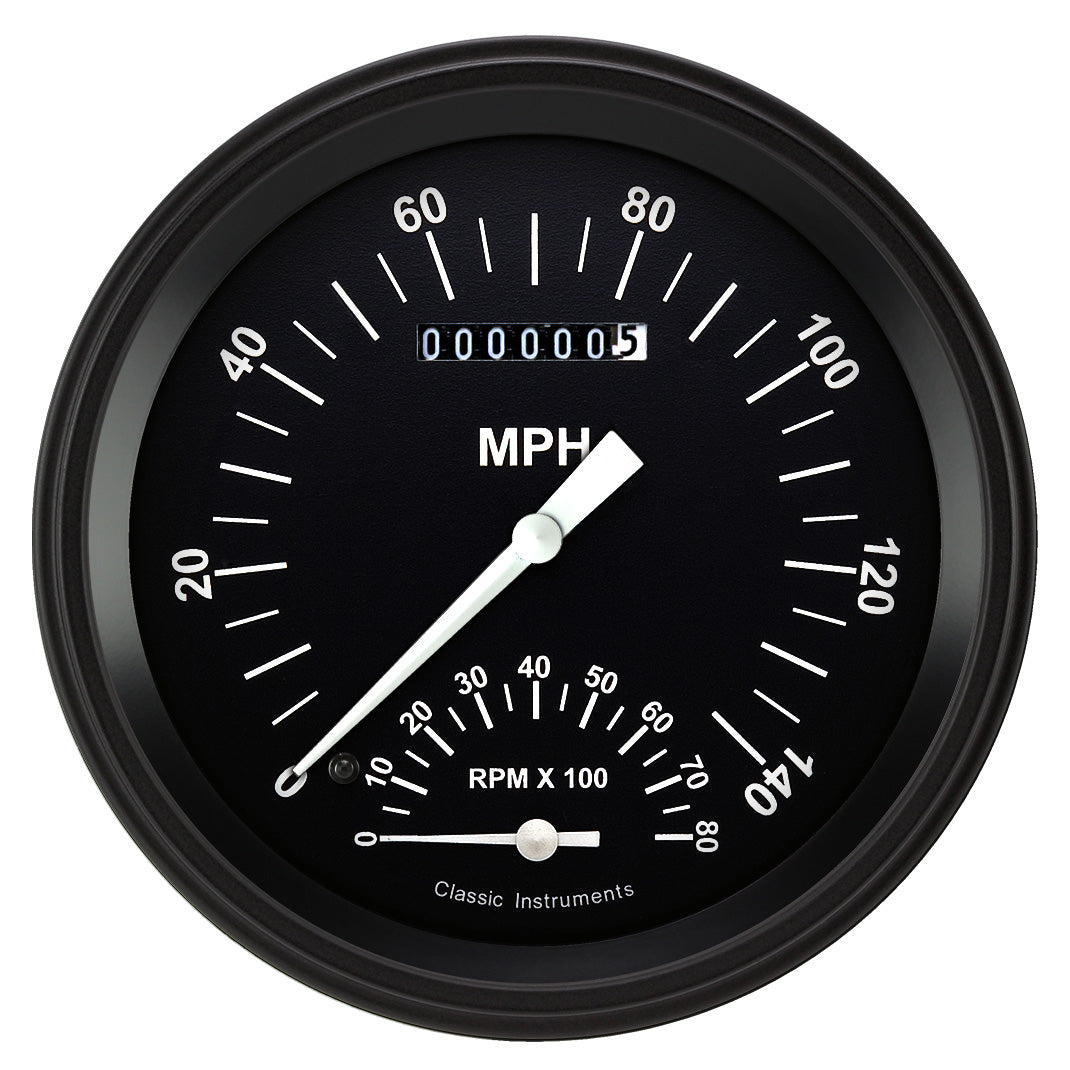 Classic Instruments Hot Rod 5" Speedtachular Speedometer Gauge - HR50BLF