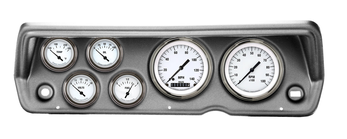 Classic Instruments 1970-76 Duster White Hot Six Gauge Set Mopar - CDDU70WH01BA
