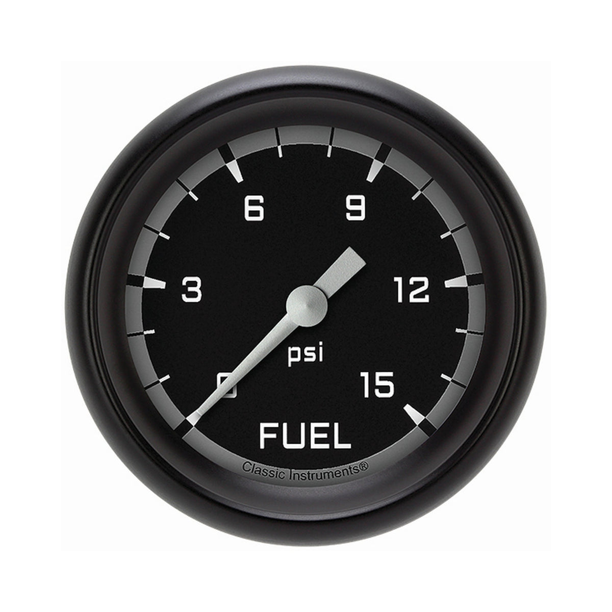 Classic Instruments Autocross Gray 2-5/8" Fuel Pressure Gauge (15 PSI) - AX345GBPF