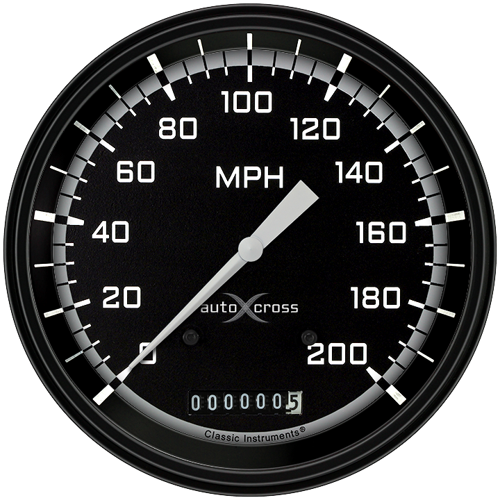 Classic Instruments AutoCross Gray 4-5/8" Speedometer Gauge - AX56GBLF