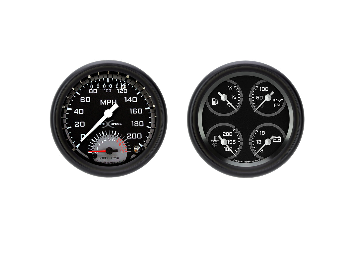 Classic Instruments Autocross Gray Ultimate 3" Quad Gauge for GM - AX32GBPF