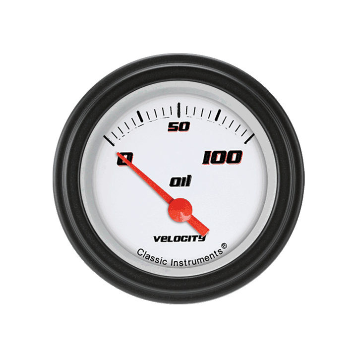 Classic Instruments Velocity White 2-1/8" Oil Pressure - VS81WBLF