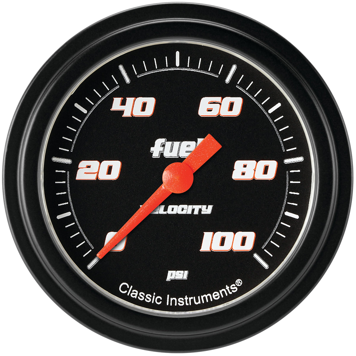 Classic Instruments Velocity Black 2-5/8" Fuel Pressure Gauge (100 PSI) - VS346BBLF