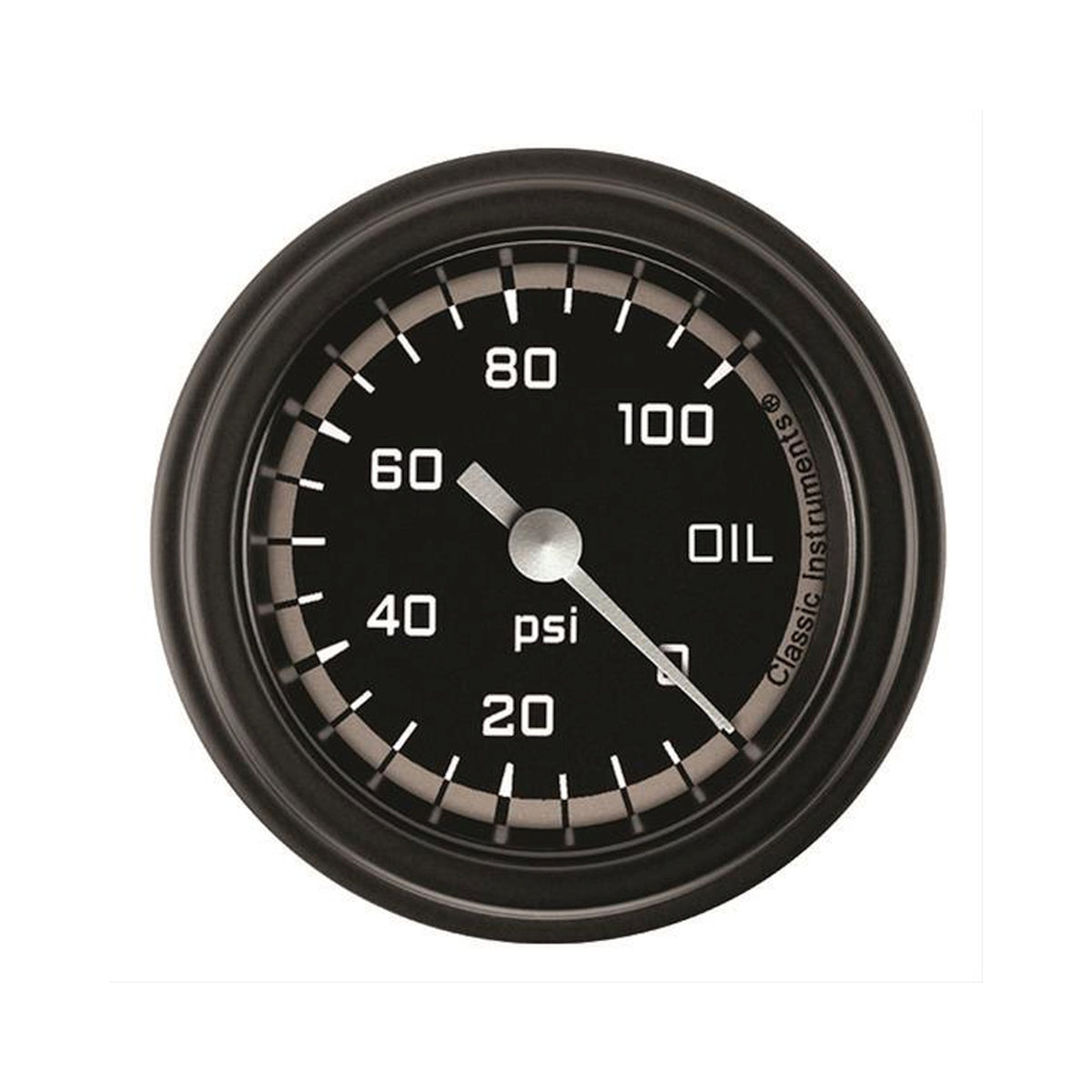 Classic Instruments Autocross Gray 2-1/8" Oil Pressure Gauge - AX181GBLF