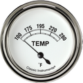 Classic Instruments Classic White 2-5/8" Short Sweep Water Temp Gauge - CW226SLF-04