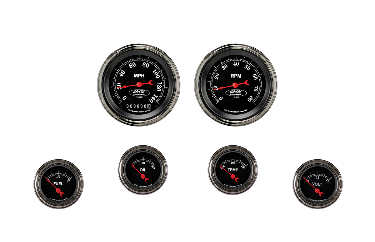 Classic Instruments So-Cal Series Six Gauge Set - SC01SLC