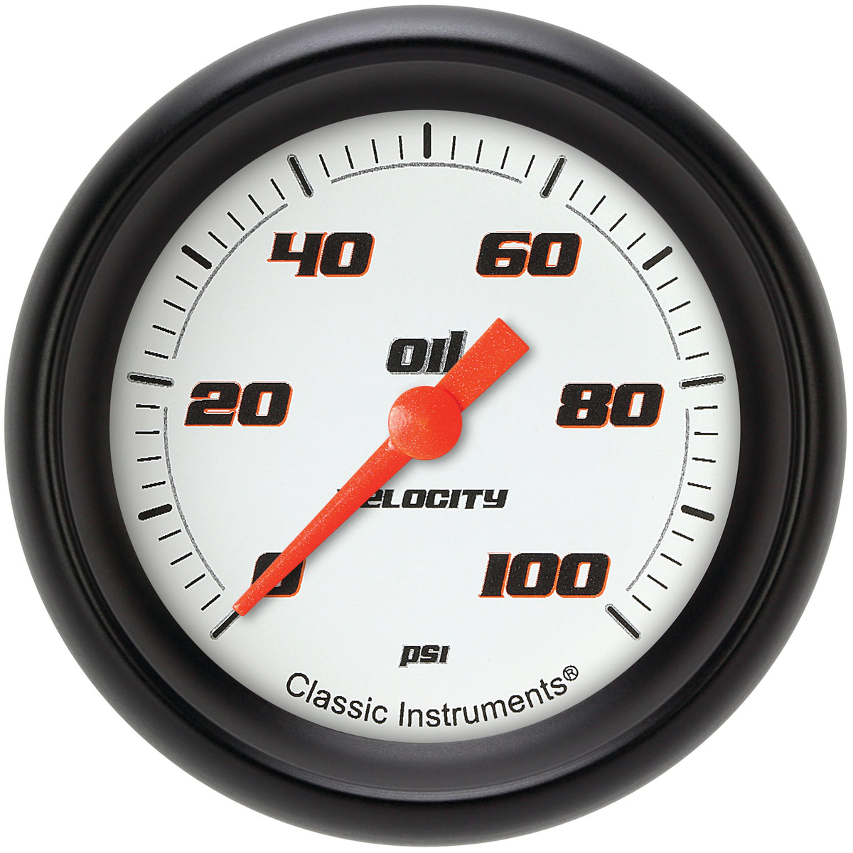 Classic Instruments Velocity White 2-5/8" Oil Pressure Gauge - VS381WBPF