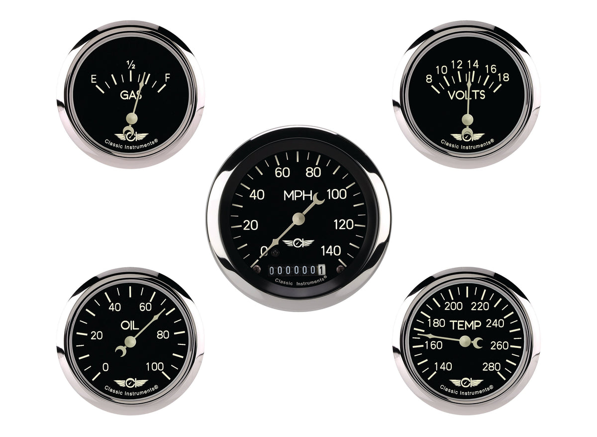 Classic Instruments Classic Series Five Gauge Set, 3-3/8" - CL900SRC
