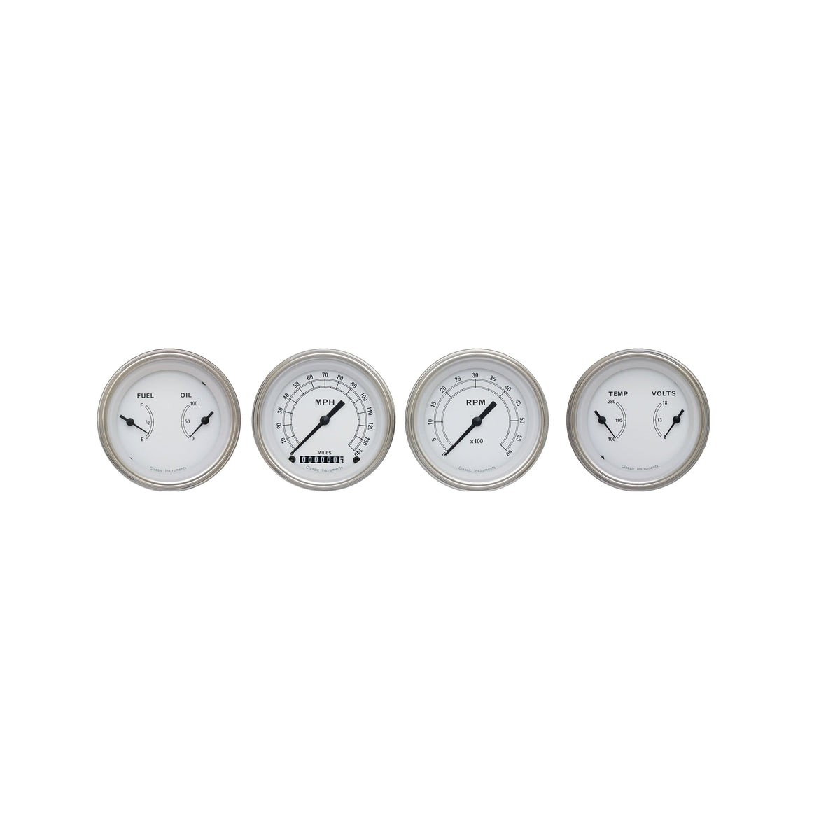 Classic Instruments Classic White Four Gauge Set - CW05SLF
