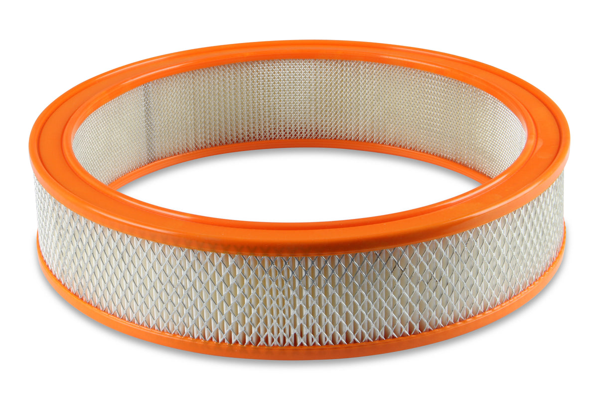 Holley Air Filter - 14"x3"  - White Paper Element - Orange Ring - 120-179