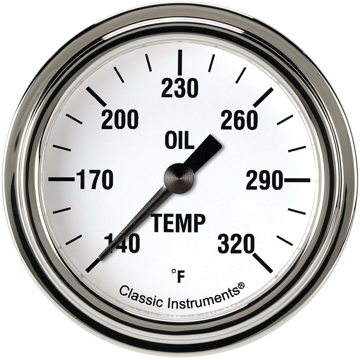 Classic Instruments White Hot 2-5/8" Oil Temperature Gauge - WH328SLF