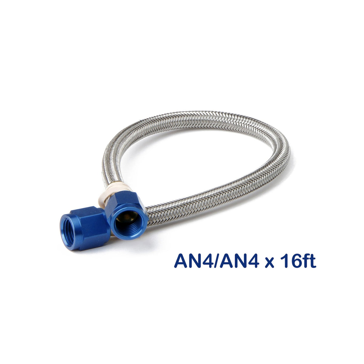 NOS Stainless Steel Braided Hose -4AN 16-foot Blue - 15300NOS