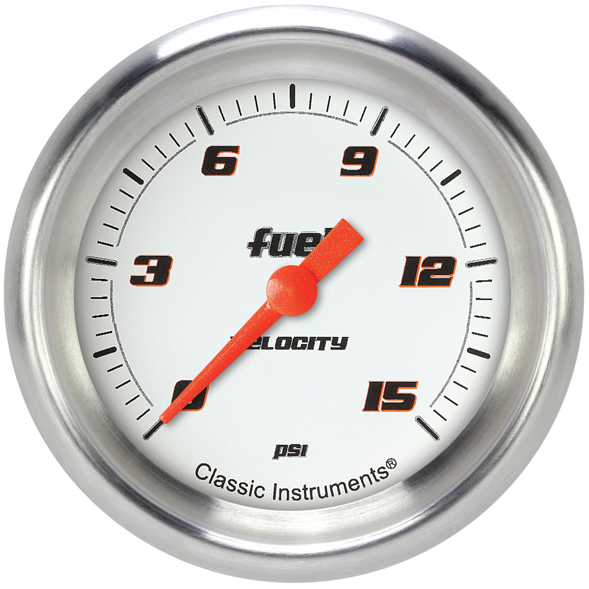 Classic Instruments Velocity White 2-5/8" Fuel Pressure Gauge (15 PSI) - VS345WAPF