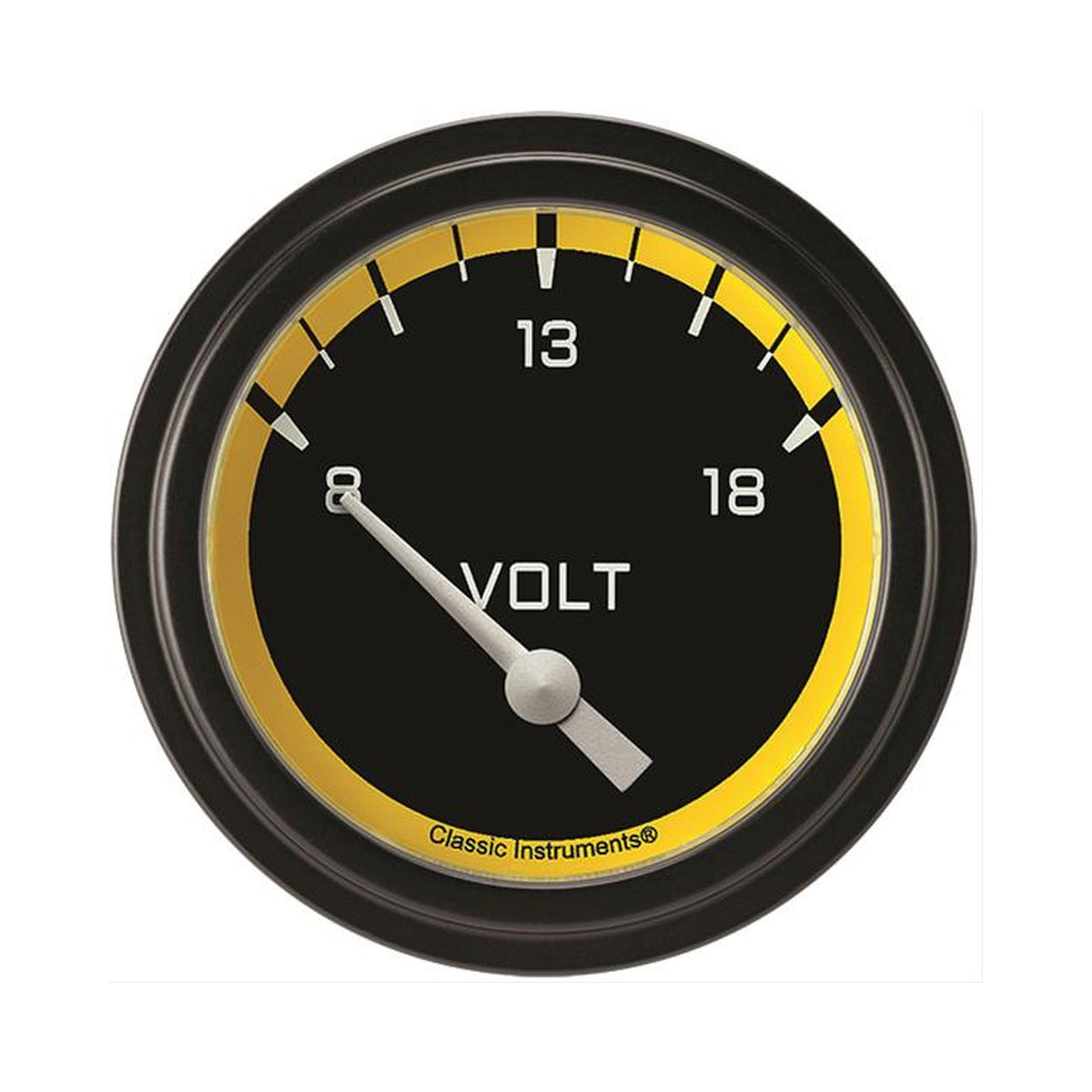Classic Instruments Autocross Yellow 2-5/8" Volt Gauge - AX230YBLF