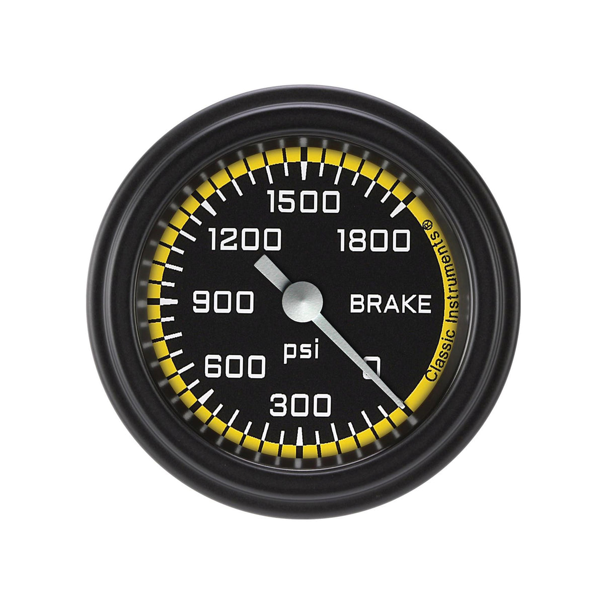 Classic Instruments AutoCross Yellow 2-1/8" Brake Pressure Gauge - AX167YBLF