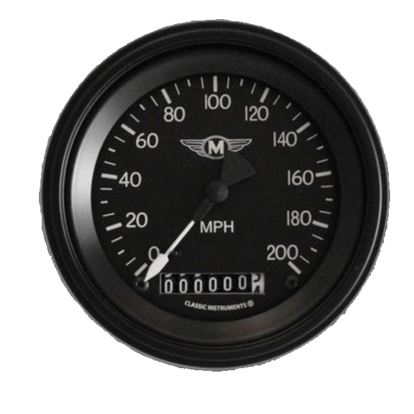 Classic Instruments Moal Bomber 3" Speedometer Gauge (200 MPH) - MA57BLC