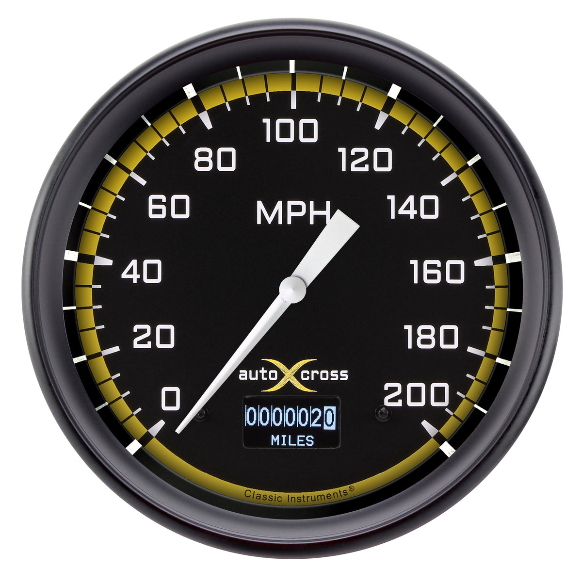 Classic Instruments Autocross Yellow 5" Speedometer Gauge OLED - AX56DYBPF
