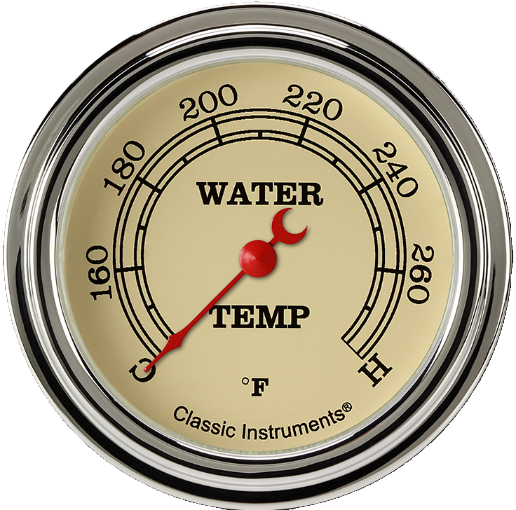 Classic Instruments Vitange 2-5/8" Full Sweep Water Temperature Gauge - VT326SLF-04