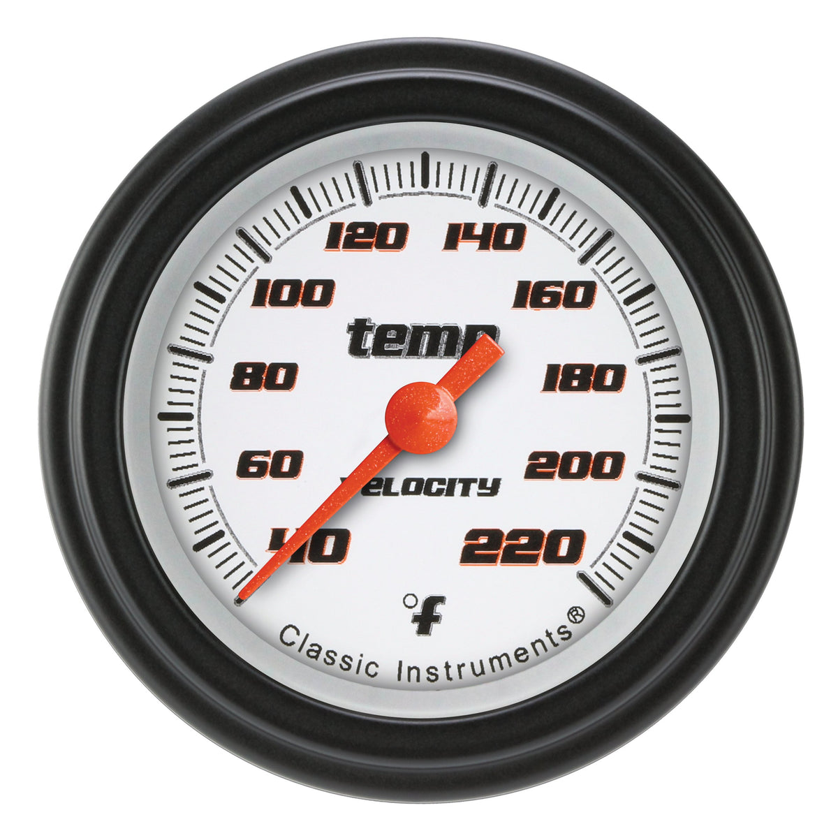 Classic Instruments Velocity White 2-1/8" Stock Eliminator Tempature Gauge - VS129WBLF