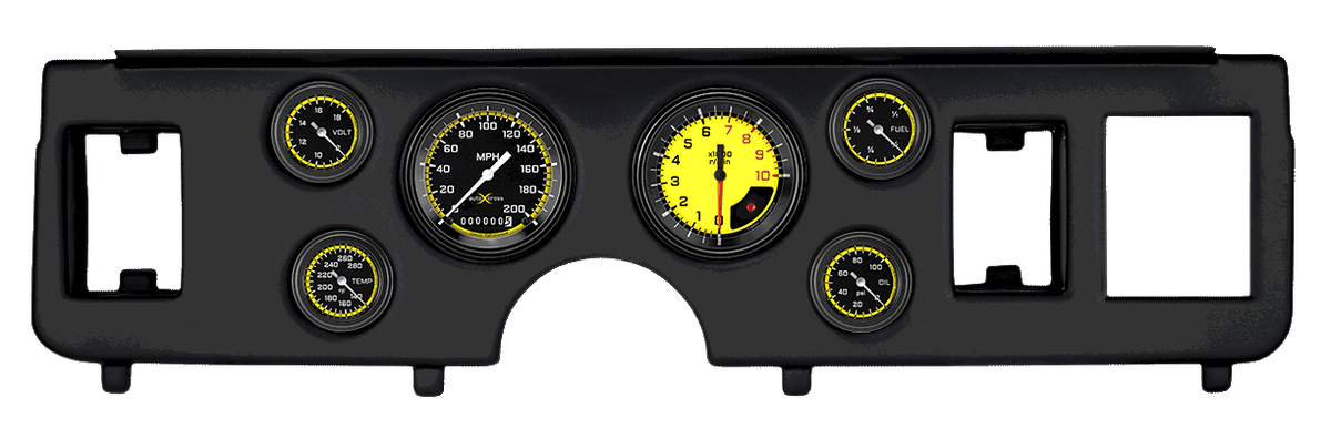 Classic Instruments AutoCross Yellow Series Full Sweep Gauge Set - CDMU79AXY101BL