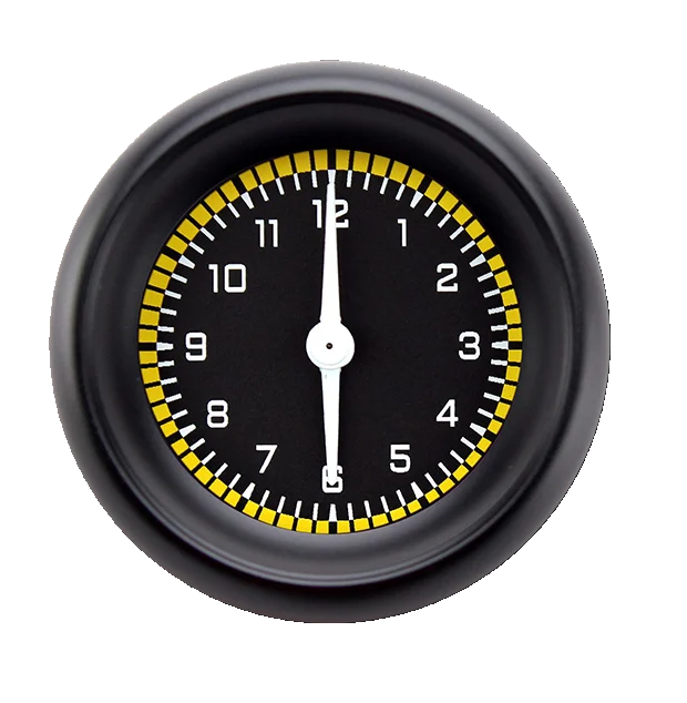 Classic Instruments AutoCross Yellow 2-1/8" Clock - AX90YBLF