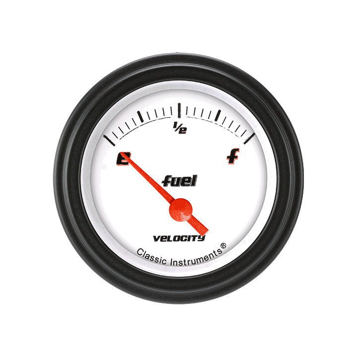 Classic Instruments Velocity White 2-1/8" Fuel Level Gauge - VS09WBLF
