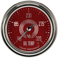 Classic Instruments V8 Red Steelie 2-5/8" Oil Temperature Gauge - V8RS328SLC