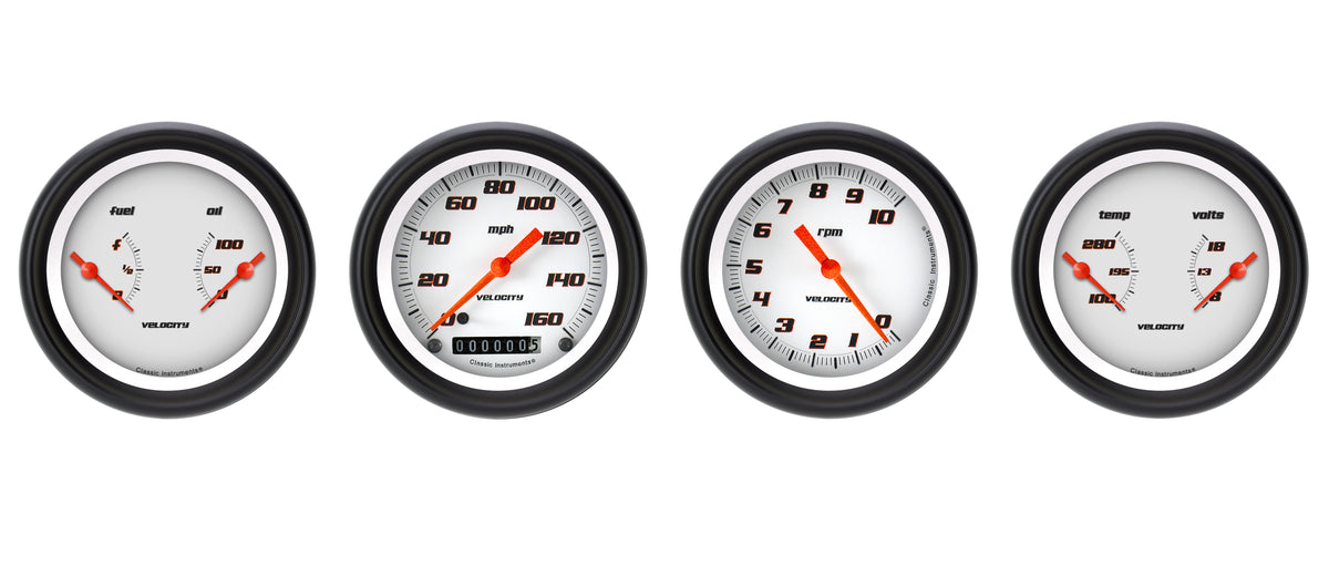 Classic Instruments Velocity White 3" Speedometer/Tach Gauge GM - VS05WBPF