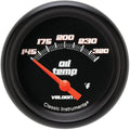 Classic Instruments Velocity Black 2-5/8" Oil Temperature Gauge - VS228BBPF