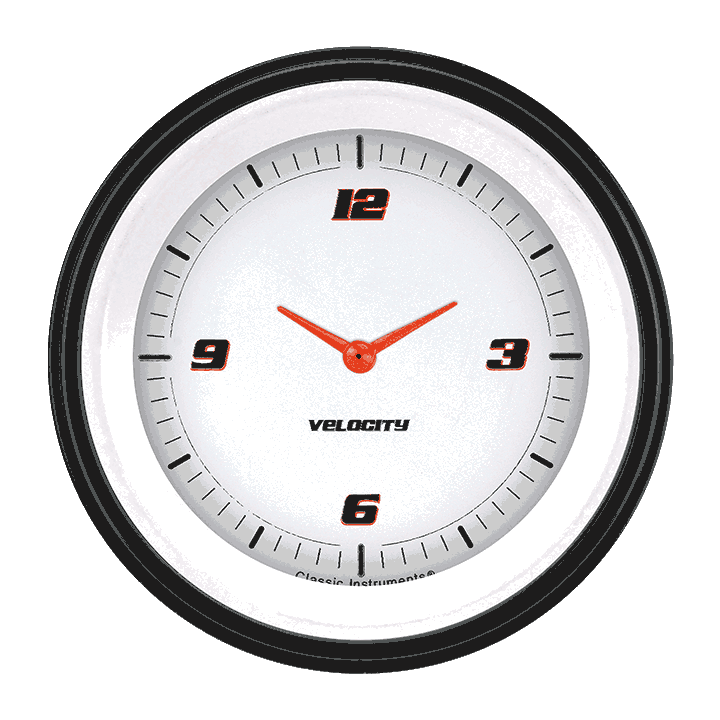Classic Instruments Velocity White 3-3/8" Clock - VS93WBLF