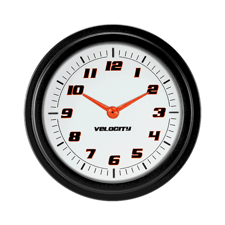 Classic Instruments Velocity White 2-5/8" Clock - VS92WBLF