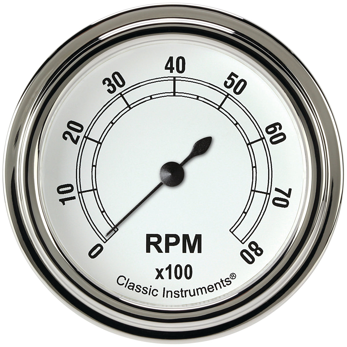 Classic Instruments Classic White 2-5/8" Tachometer Gauge - CW383SLF