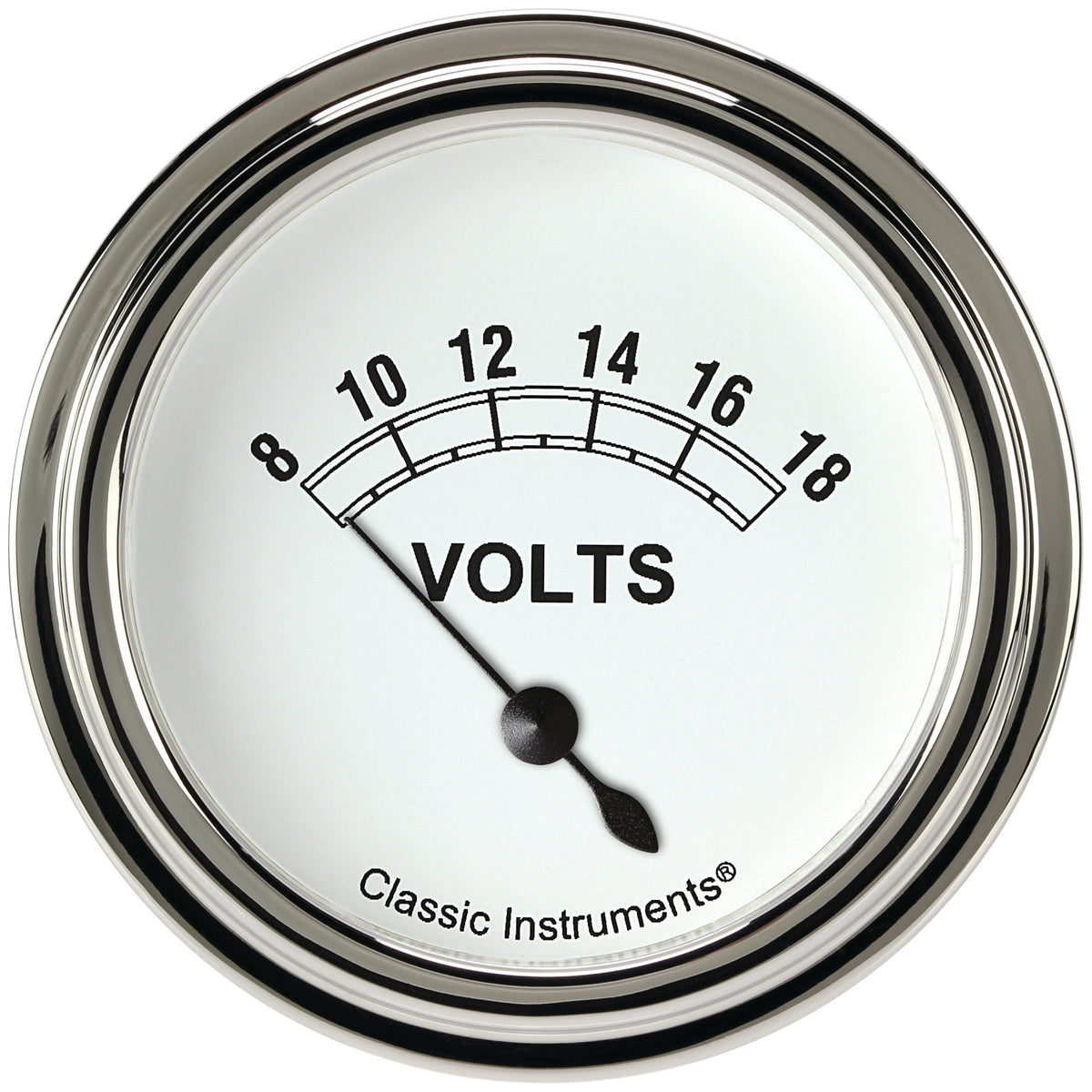 Classic Instruments Classic White 2-5/8" Volt Gauge - CW230SLF