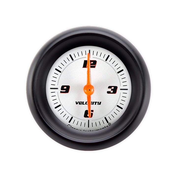 Classic Instruments Velocity White 2-1/8" Clock Gauge - VS90WBPF