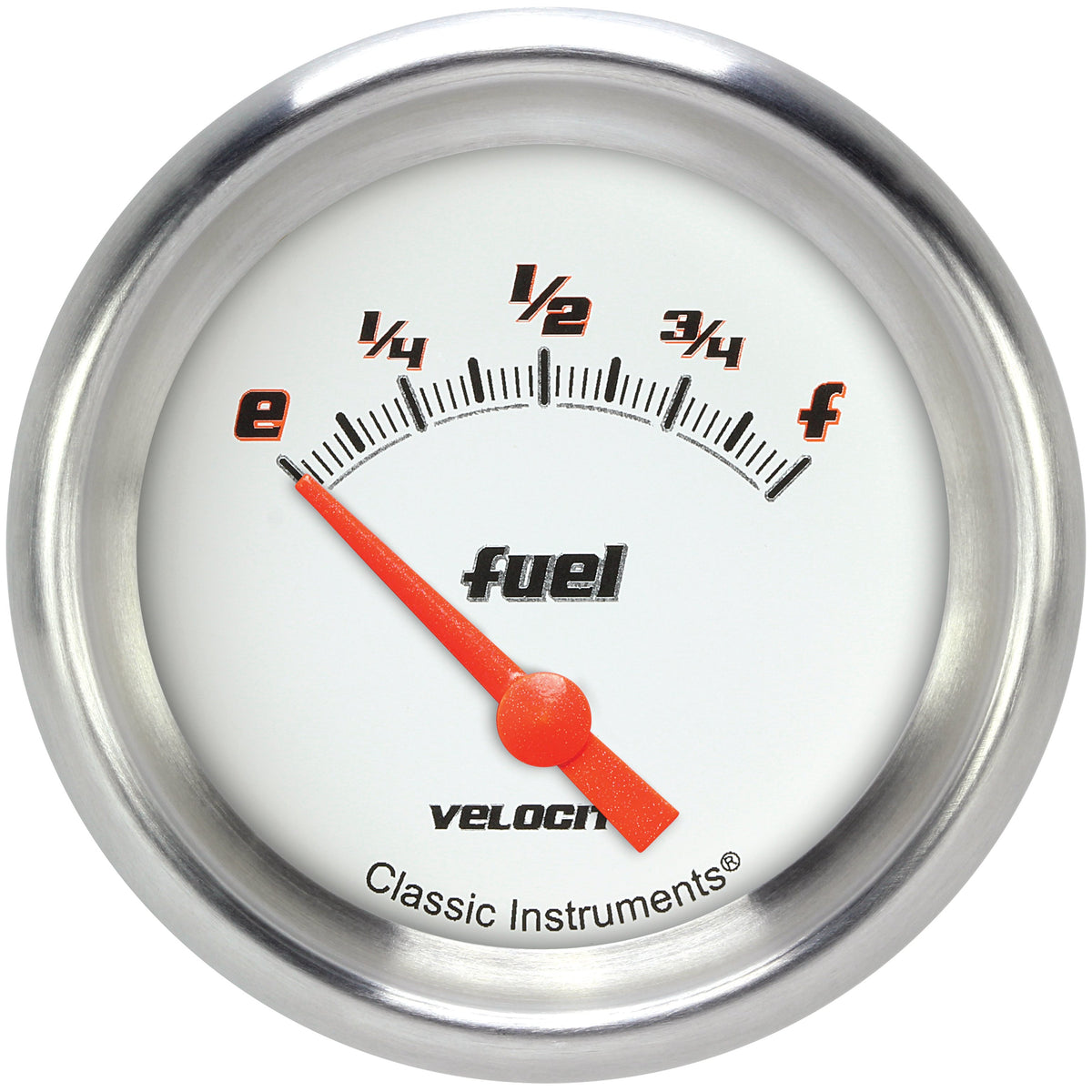 Classic Instruments Velocity White 2-5/8" Fuel Level Gauge (0-30 Ohm) - VS214WAPF