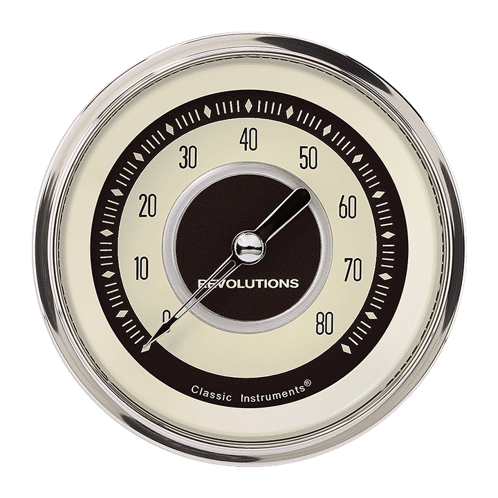 Classic Instruments Nostalgia VT 3" Tachometer Gauge (8000 RPM) - NT80SLC