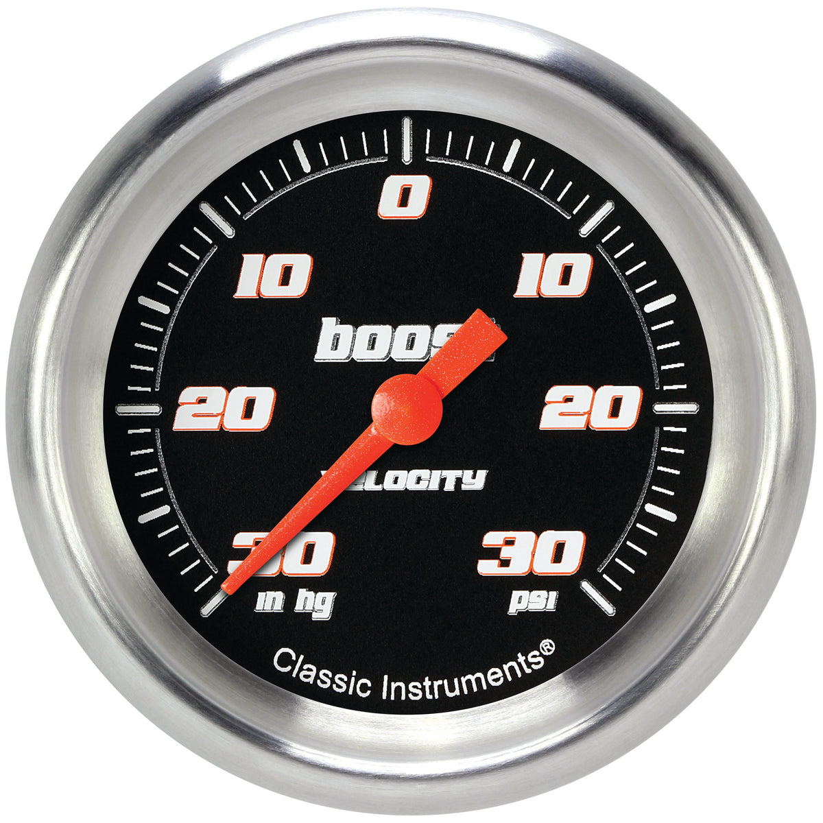 Classic Instruments Velocity Black 2-5/8" Boost/Vac Gauge - VS341BAPF
