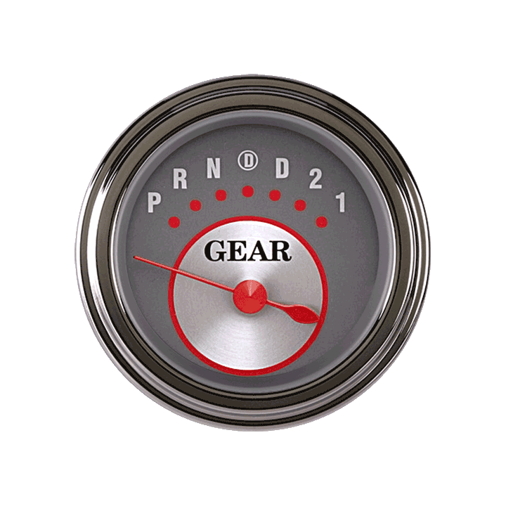 Classic Instruments Silver Series 2-1/8" Gear Indicator, Overdrive - SS06SLF