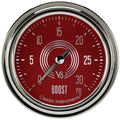 Classic Instruments V8 Red Steelie 2-5/8" Boost Gauge (30 PSI) - V8RS342SLC