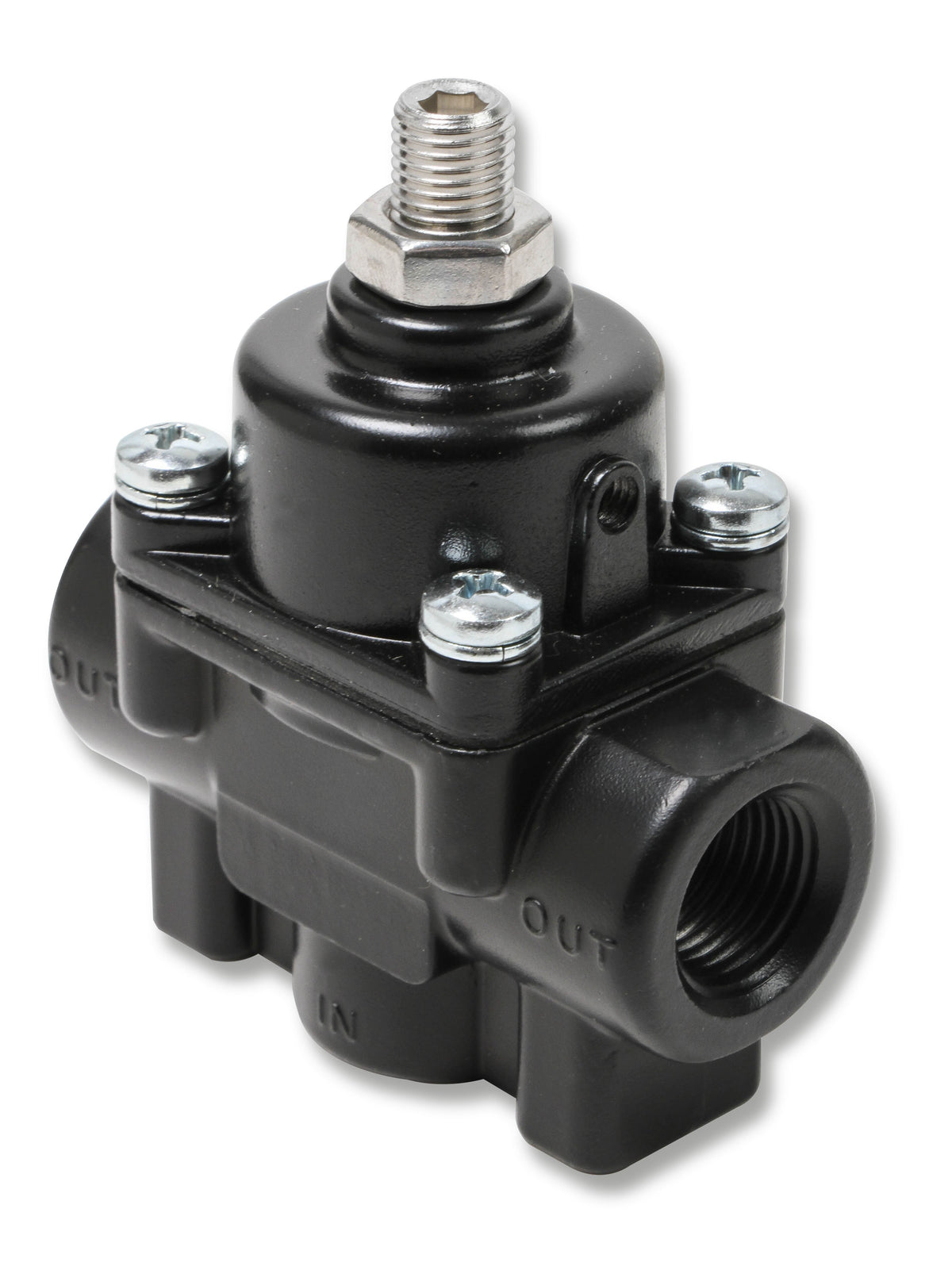 Earl’s Adjustable Fuel Pressure Regulator - Carbureted - Black - 1-4 PSI - 12850ERL