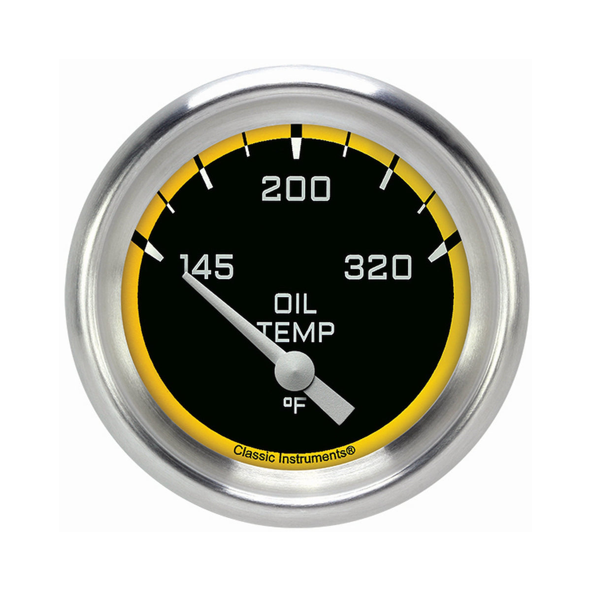 Classic Instruments Autocross Yellow 2-5/8" Oil Temperature Gauge - AX228YAPF