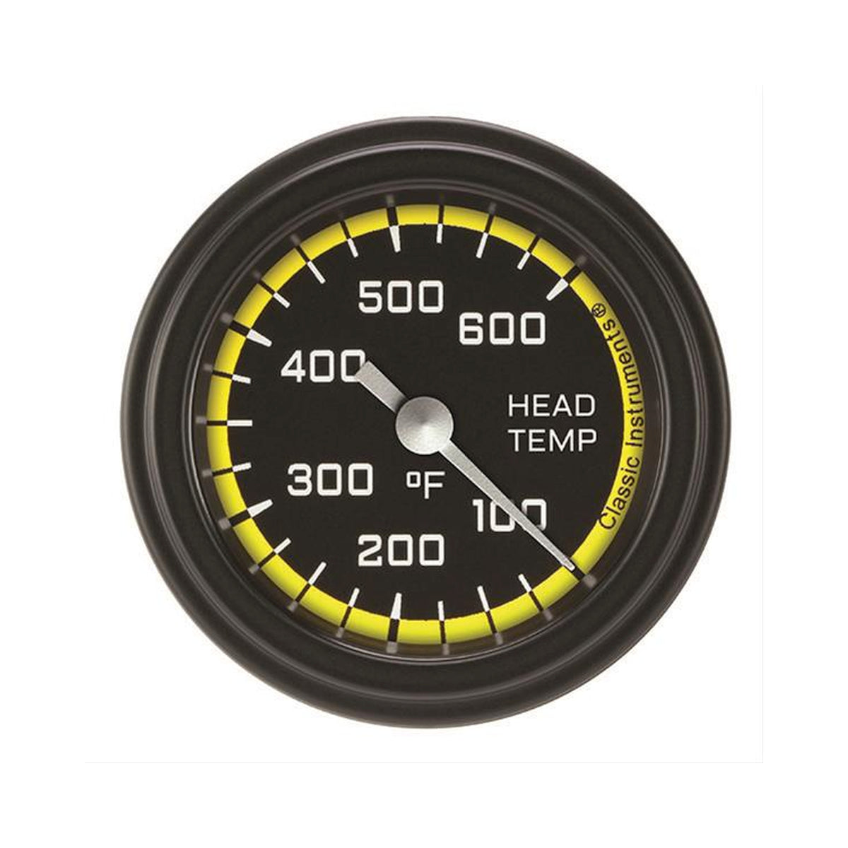 Classic Instruments Autocross Yellow 2-1/8" Cylinder Head Tempature Gauge - AX197YBLF
