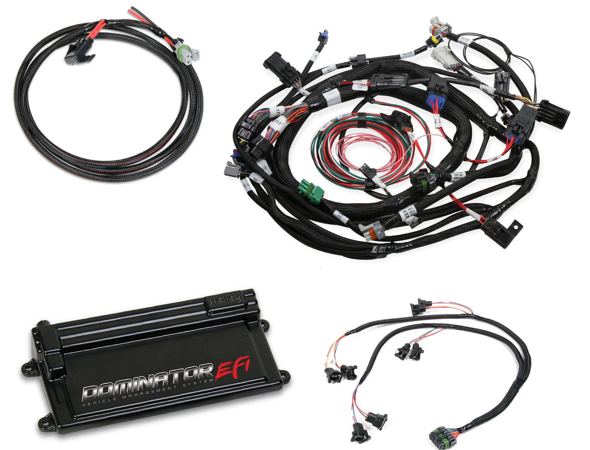 Holley EFI With Coil on Plug Main and Sub Harness with EV1 Injector Harness
Dominator EFI Kit - Ford - COP Main Harness - 550-655