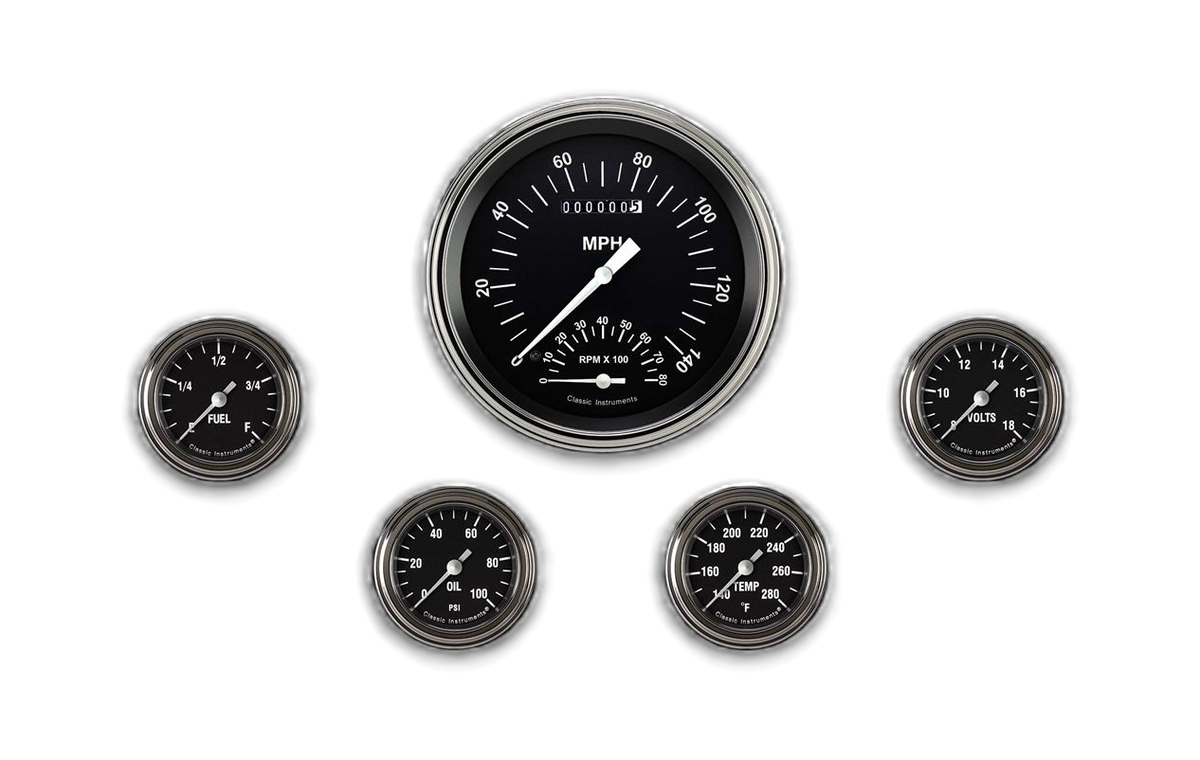 Classic Instruments Hot Rod Five Gauge Set - HR165SLF